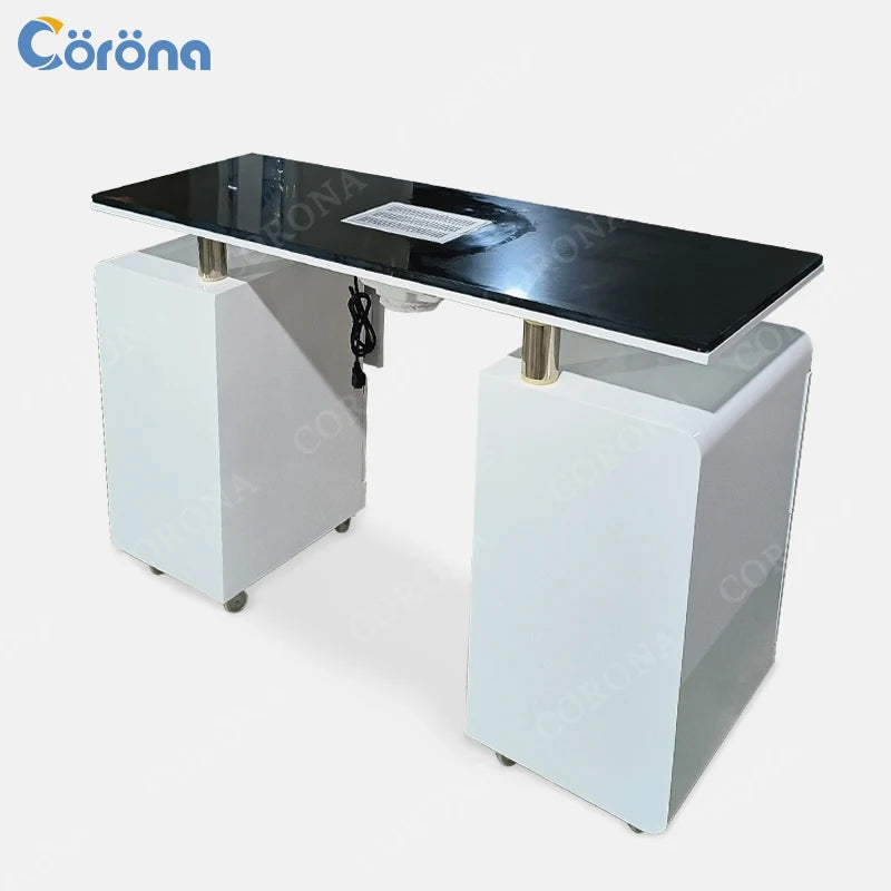 Table de Manucure Professionnelle Luxe – Design Élégant avec Rangement Intégré