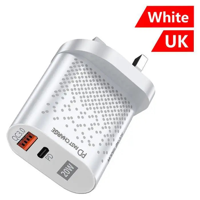 Eonline EU/US Plug PD USB Charger 20W 3A Quik Charge 3.0 Mobile