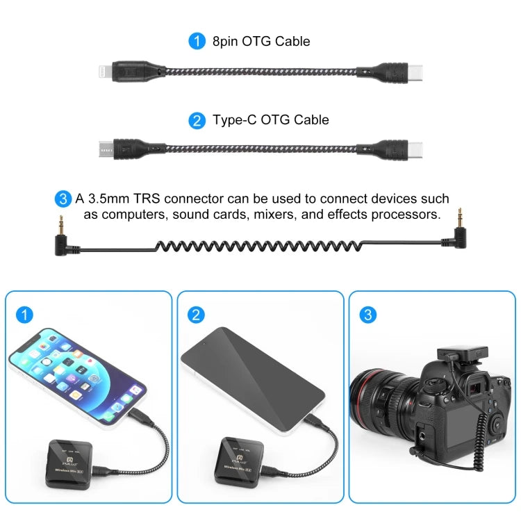 Factory Hot Selling PULUZ Wireless Lavalier Microphone - 1 TX 1 RX Set, 10Hrs