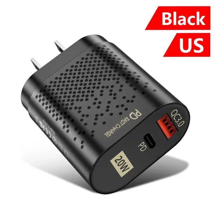 Eonline EU/US Plug PD USB Charger 20W 3A Quik Charge 3.0 Mobile