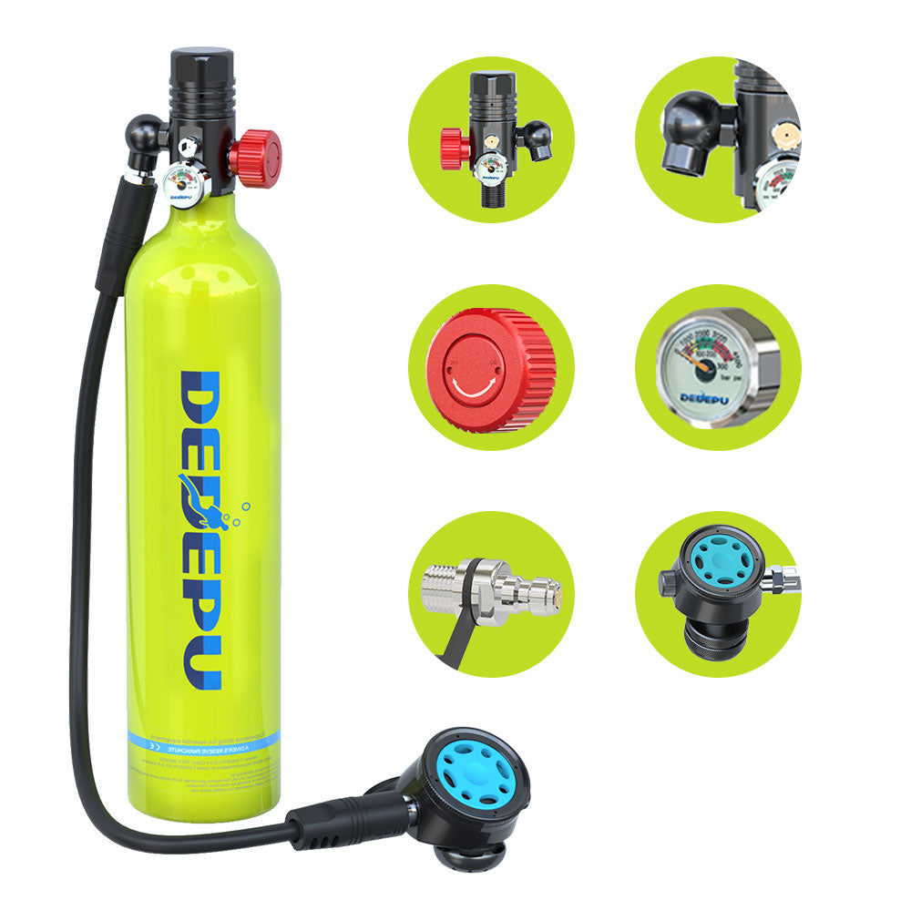 DEDEPU Set Mini Scuba Sports Water Bottles Air Cylinder Breath Underwater for 15 to 25 Minutes Wholesale Dive Equipment