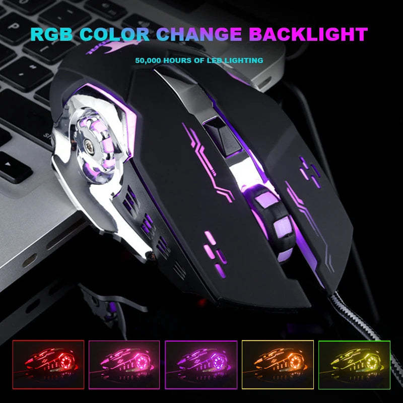 Souris Gaming RGB Filaire Haute Précision – Design Ergonomique