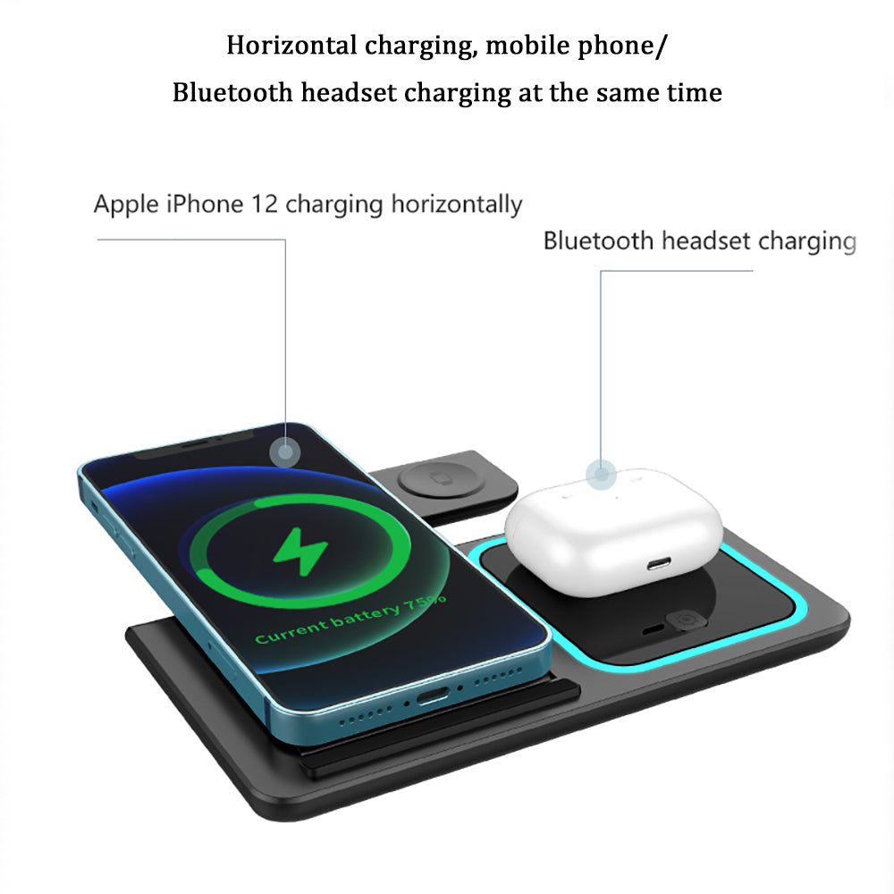 station de recharge Foldable 3 in 1 Wireless Charger - Chargeur Sans Fil 15W