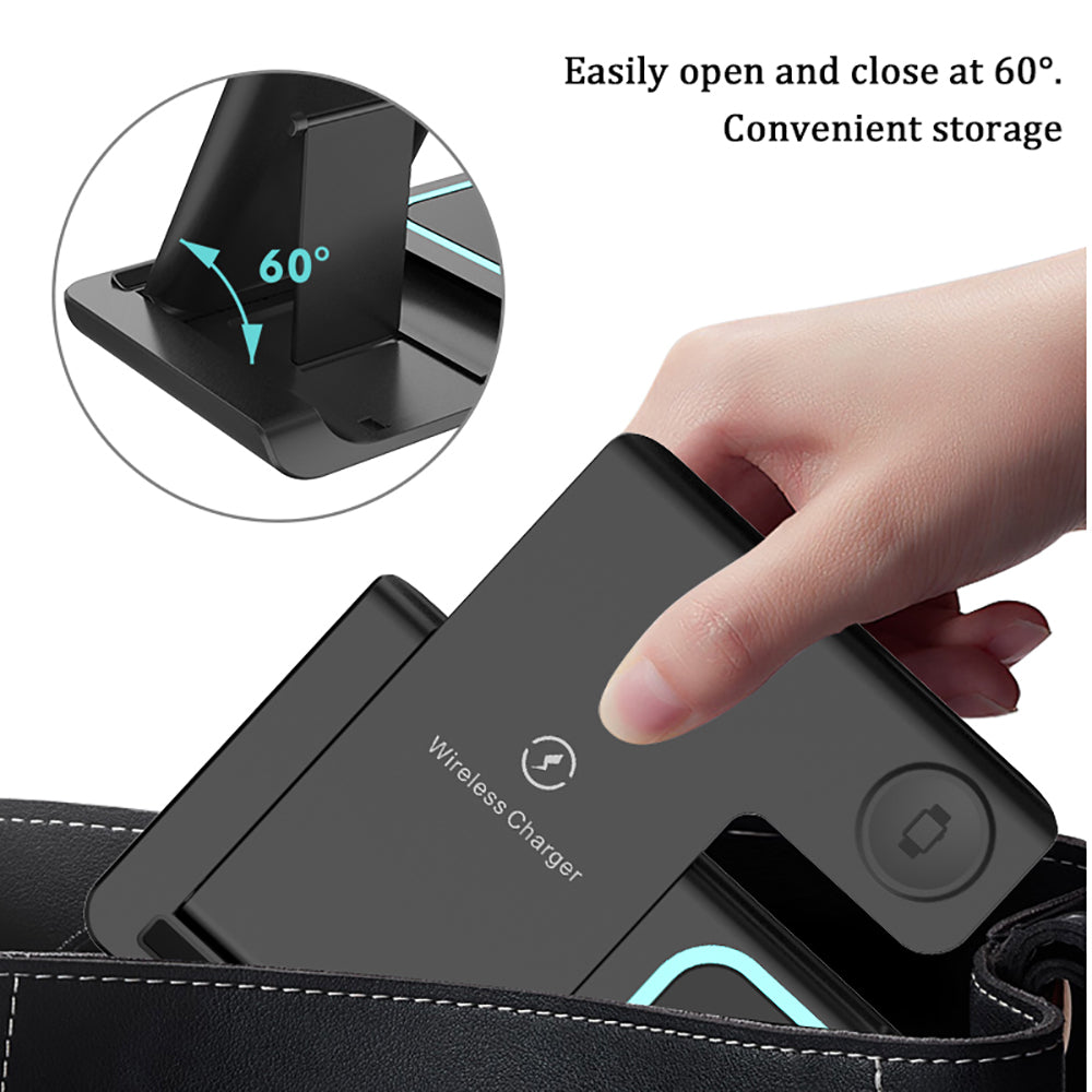 station de recharge Foldable 3 in 1 Wireless Charger - Chargeur Sans Fil 15W