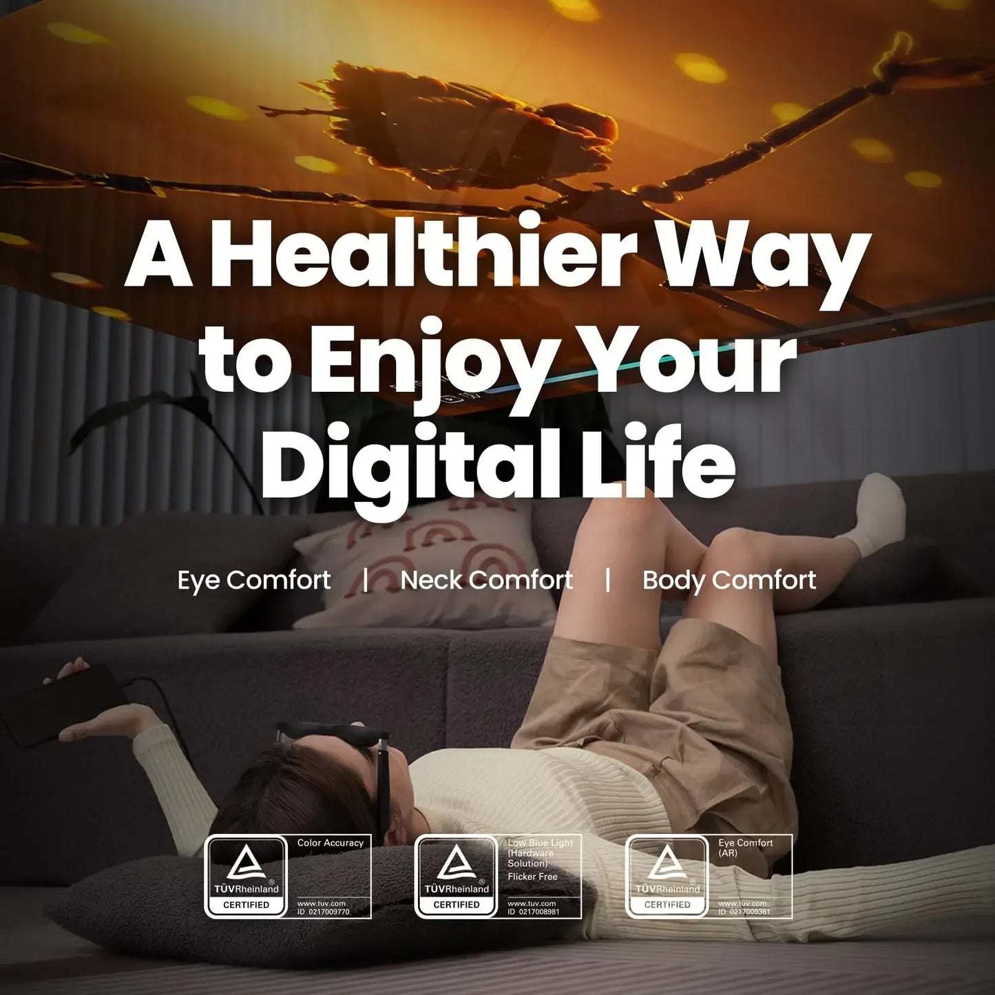 XREAL Air 2 Smart AR Glasses, Nreal Air2, Up to 330" Wearable Display With All-Day Comfort 72g 120Hz 1080P Virtual Smart Glasses