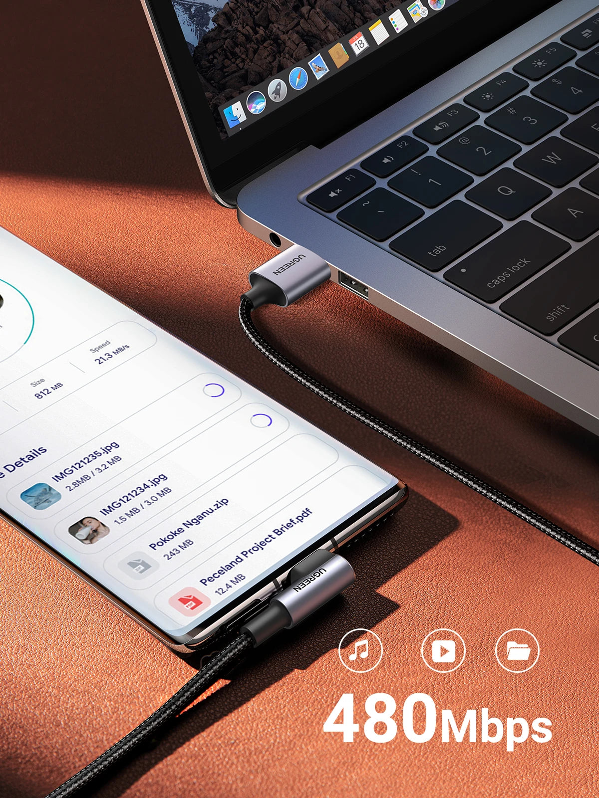 USLION Câble Magnétique USB Type C – Charge et Sync 3A