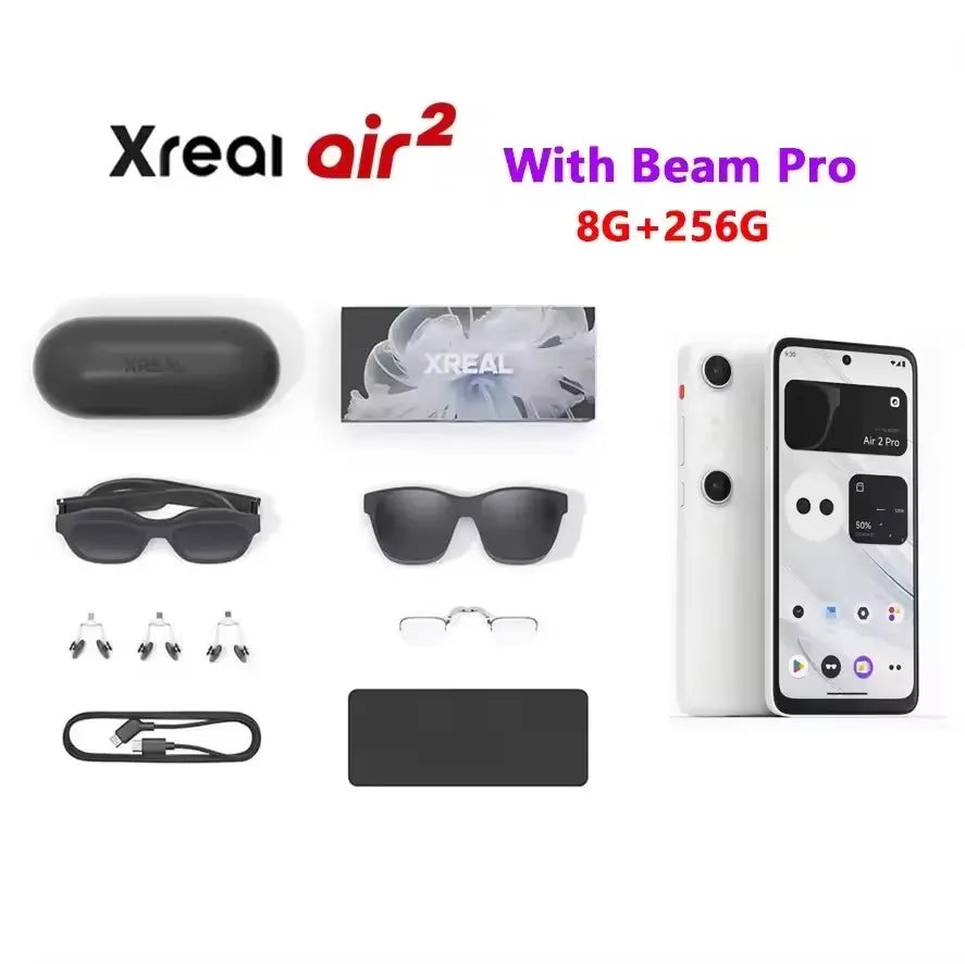 XREAL Air 2 Smart AR Glasses, Nreal Air2, Up to 330" Wearable Display With All-Day Comfort 72g 120Hz 1080P Virtual Smart Glasses